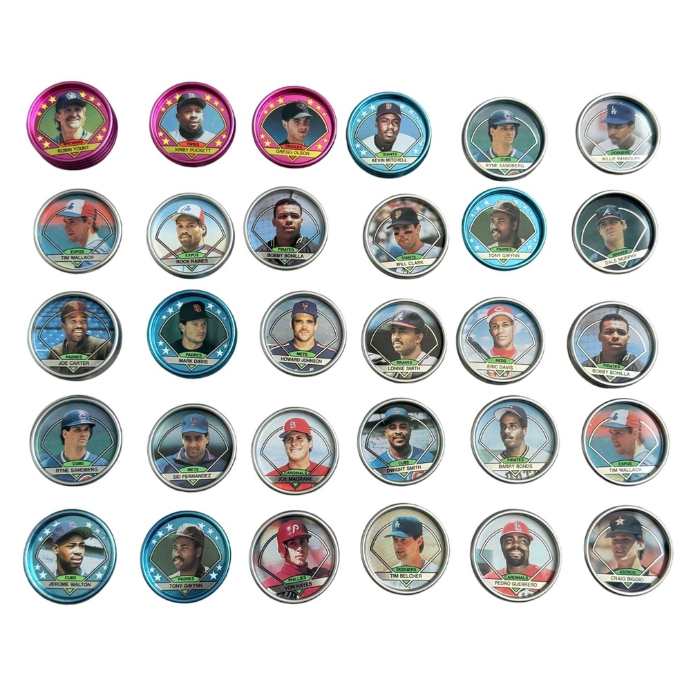 1990 Topps Baseball Coins Lot of 30 Bonds Gwynn Sandberg Vintage Metal MLB2125
